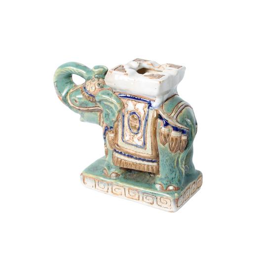 Vintage Ceramic Elephant Incense Holder | Handcrafted Decorative Item