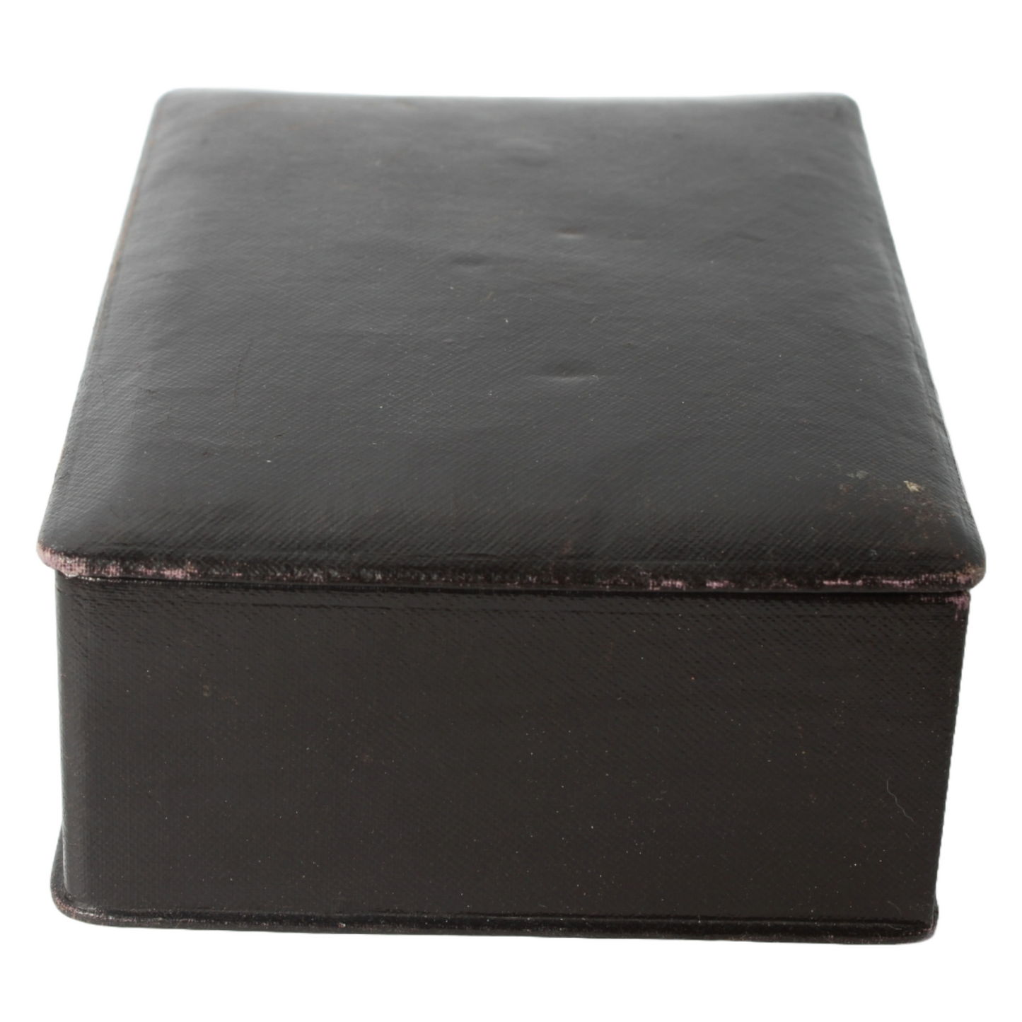 Antique Leather Storage Box – Velvet Interior – Jewelry or Document Box
