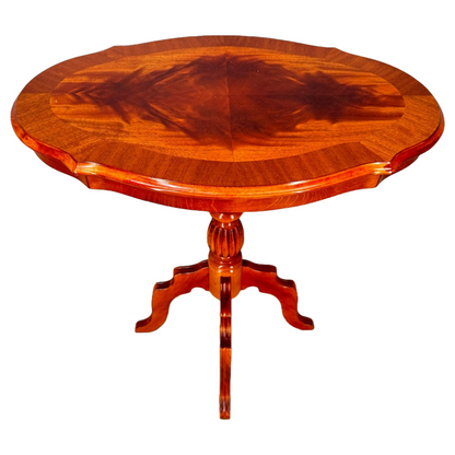 Vintage French Wine or Side Table, Handcrafted, 1950s, Elegant Wood Grain Patter