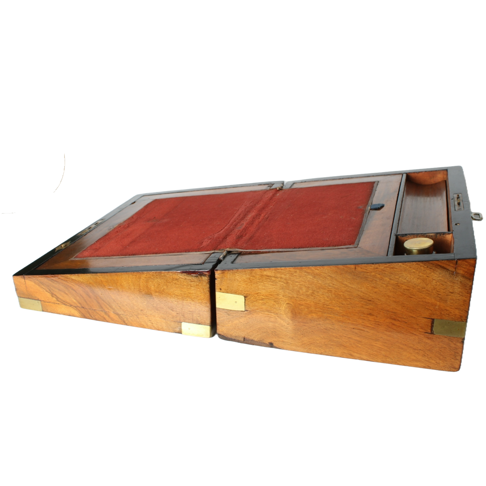Antique Wooden Writing Box | Brass Details and Inscription | 1899 | Mahogany