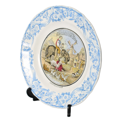 Antique P. Regout Maastricht Plate "Lievelingen", Hand-Painted Rural Scene