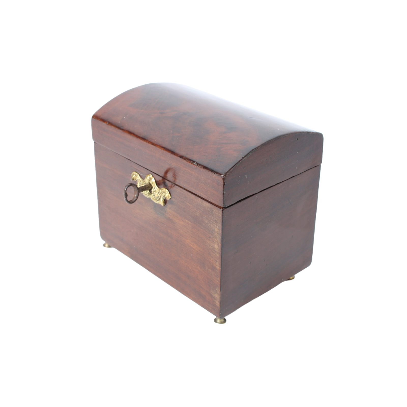 Antique Wooden Box with Curved Lid | Late 19th Century | Tea Tobacco