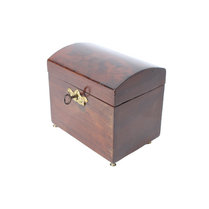 Antique Wooden Box with Curved Lid | Late 19th Century | Tea Tobacco