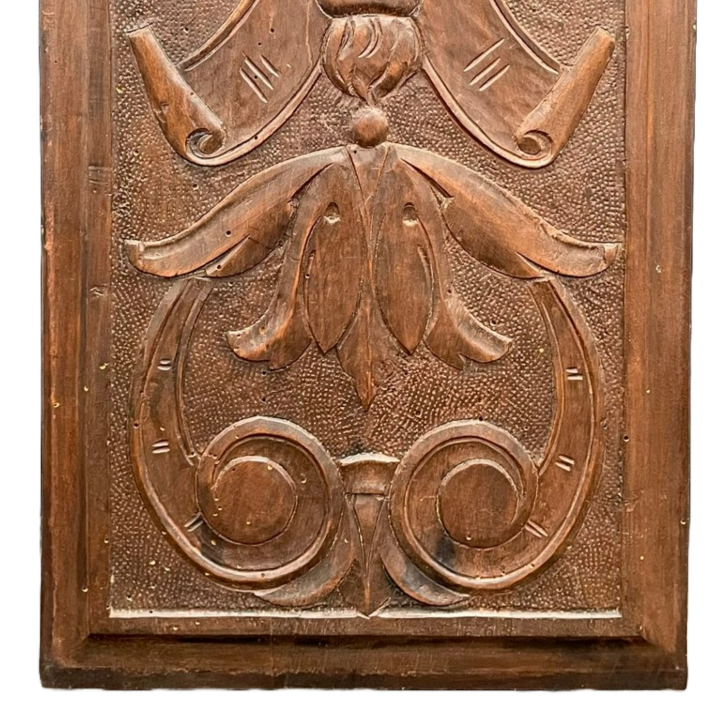 Antique French Hand-Carved Wood Panel with Gothic Baroque Lucifer Relief
