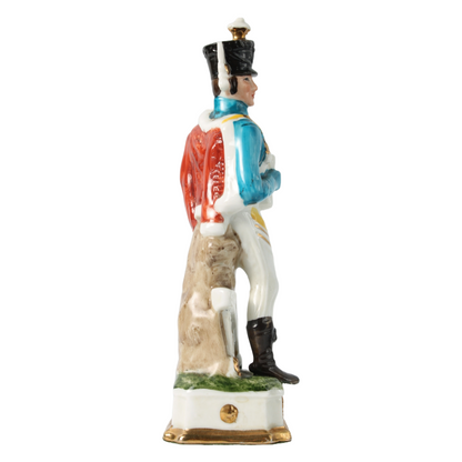 Hand-Painted Porcelain Figurine of Napoleonic Officer, Circa 1920-1940