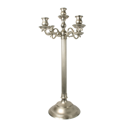 XXL Vintage Silver-Plated Candelabra – 5 Arms, 75 cm Tall