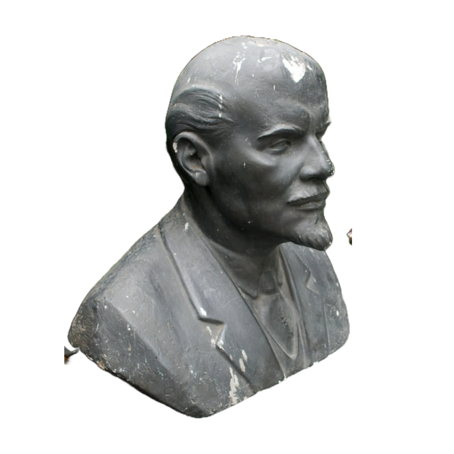 Unique Lenin Bust - Original Plaster Sculpture from Town Hall - Signed GK/KG - 1