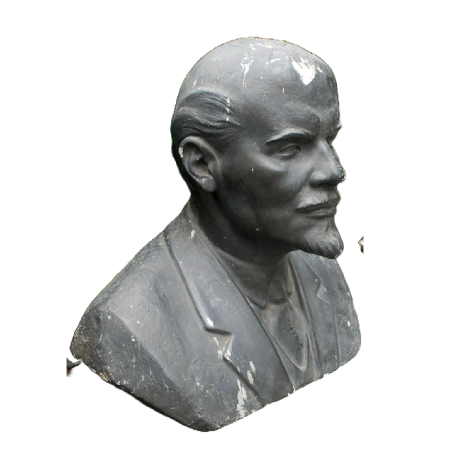 Unique Lenin Bust - Original Plaster Sculpture from Town Hall - Signed GK/KG - 1