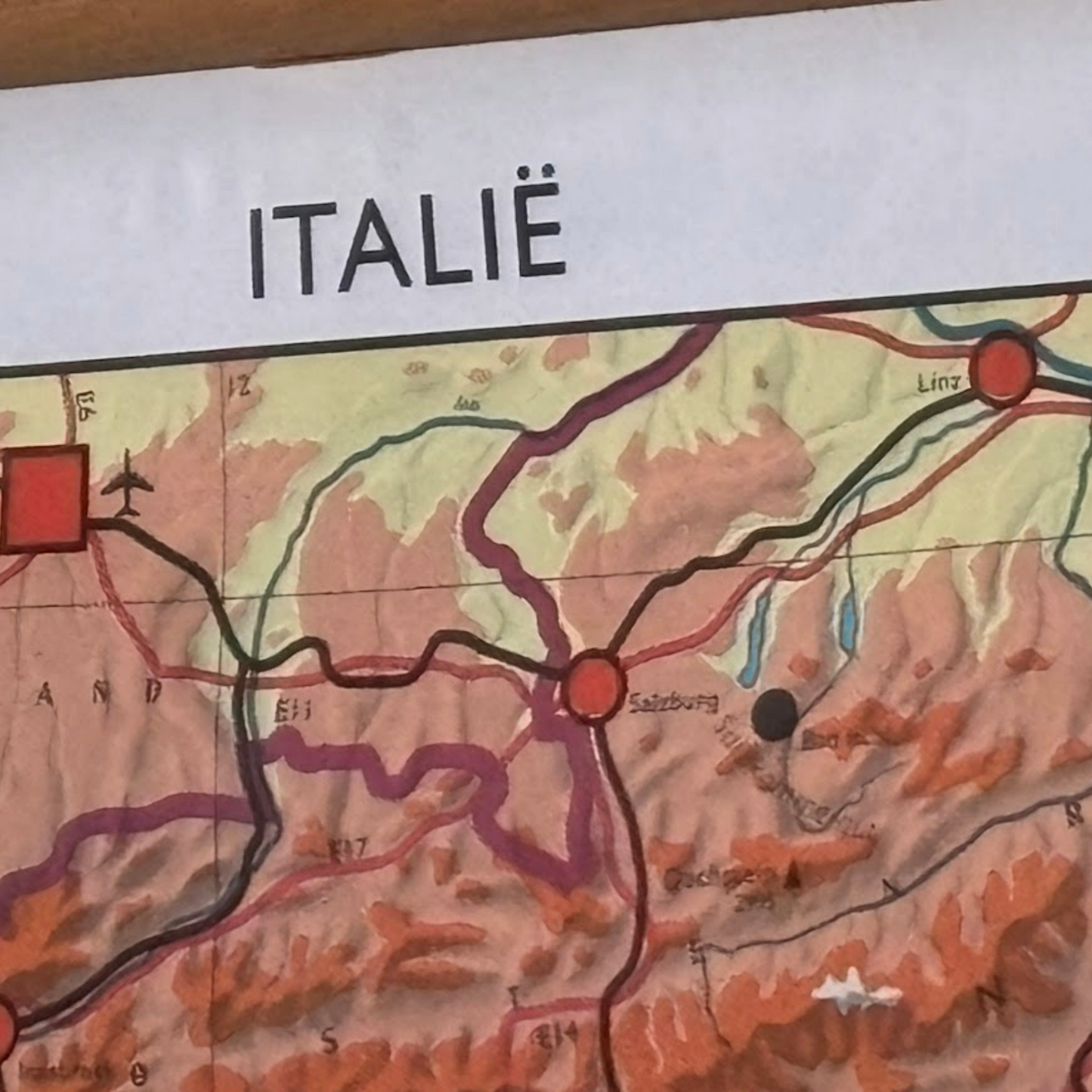 Vintage Relief School Map of Italy from the 1970s