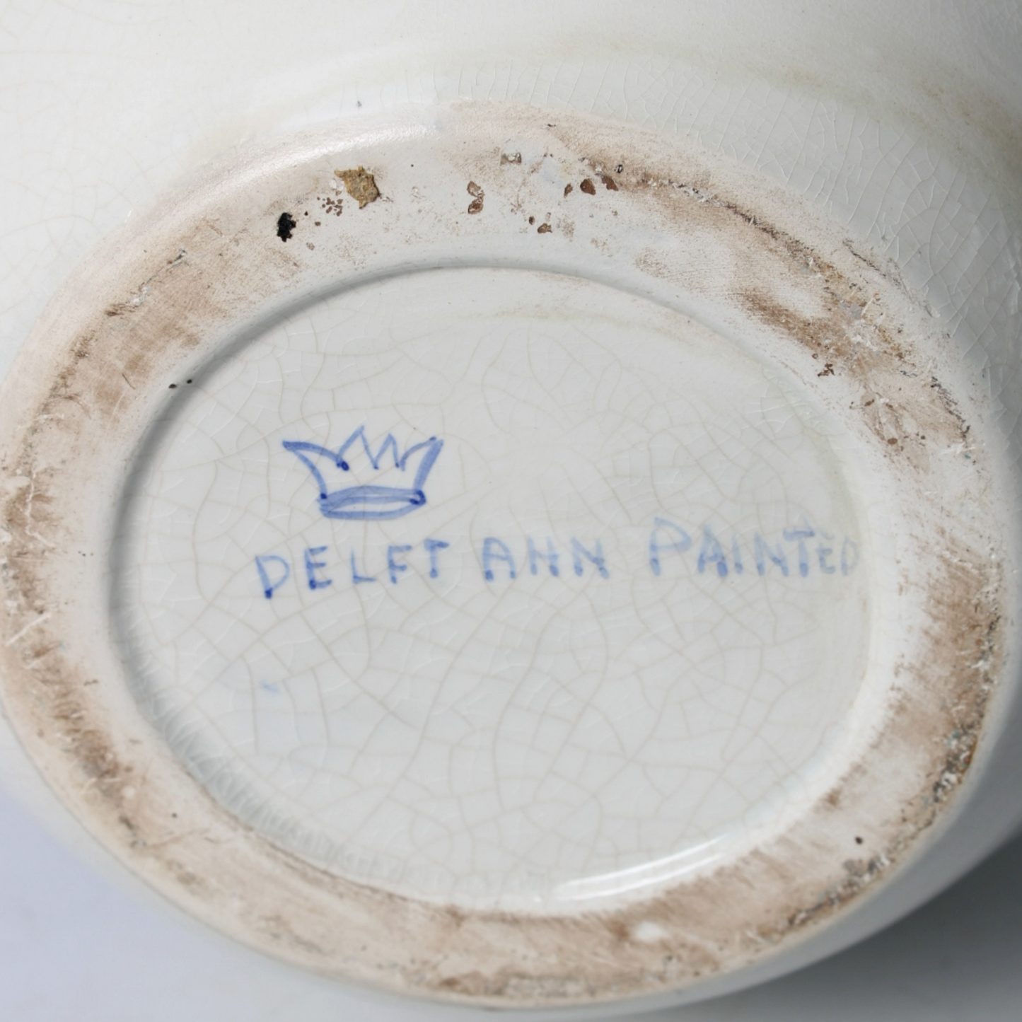 Large Delft Blue Tobacco Jar with Lid | Hand-painted VARINAS inscription |