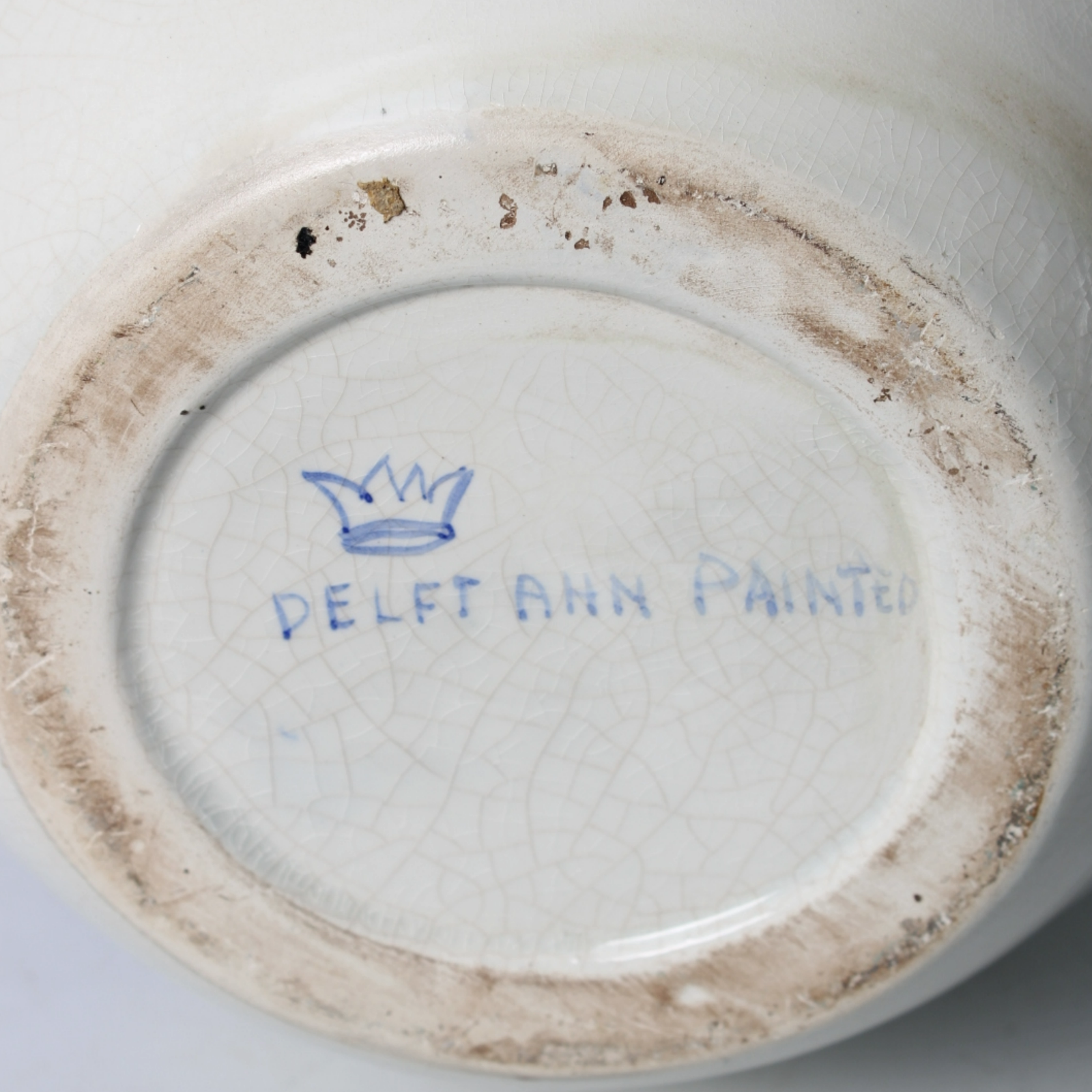 Large Delft Blue Tobacco Jar with Lid | Hand-painted VARINAS inscription |