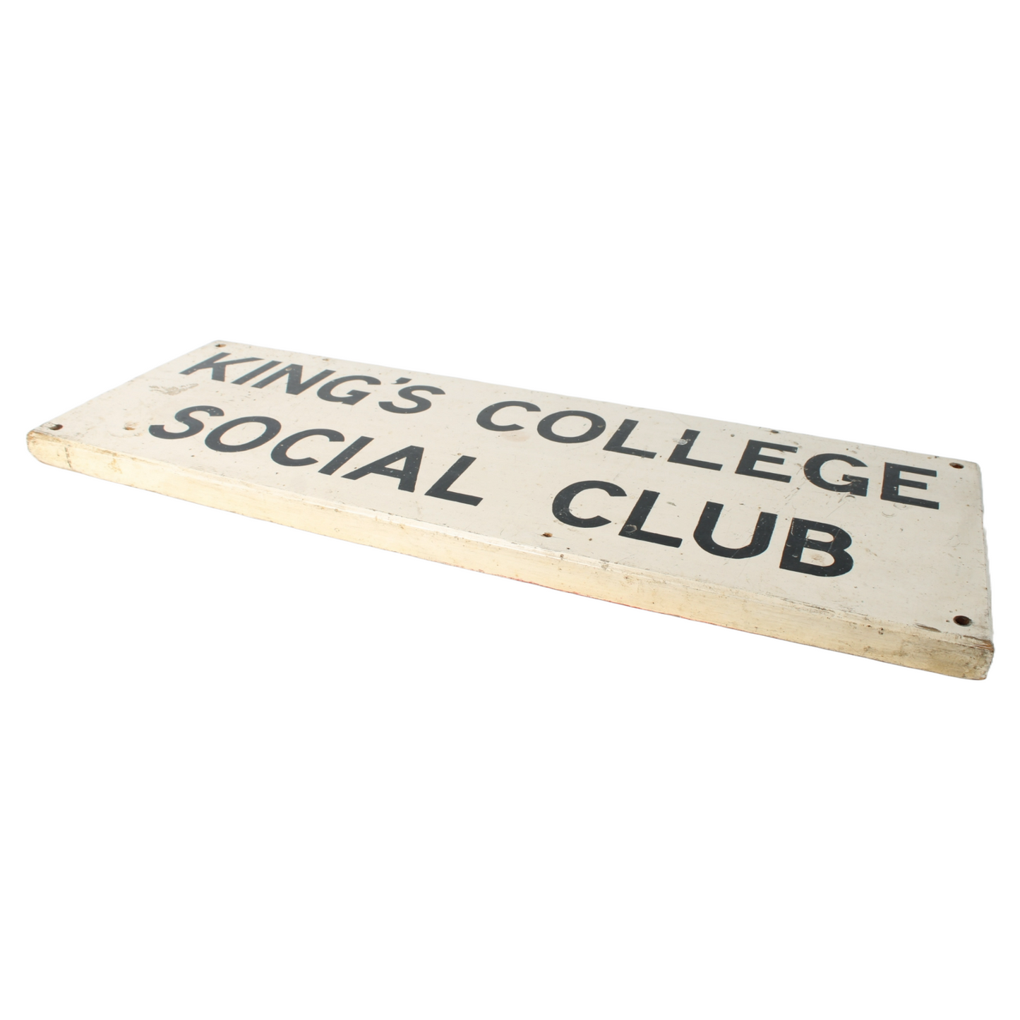 Vintage Wooden Sign King’s College Social Club | Original British School Sign