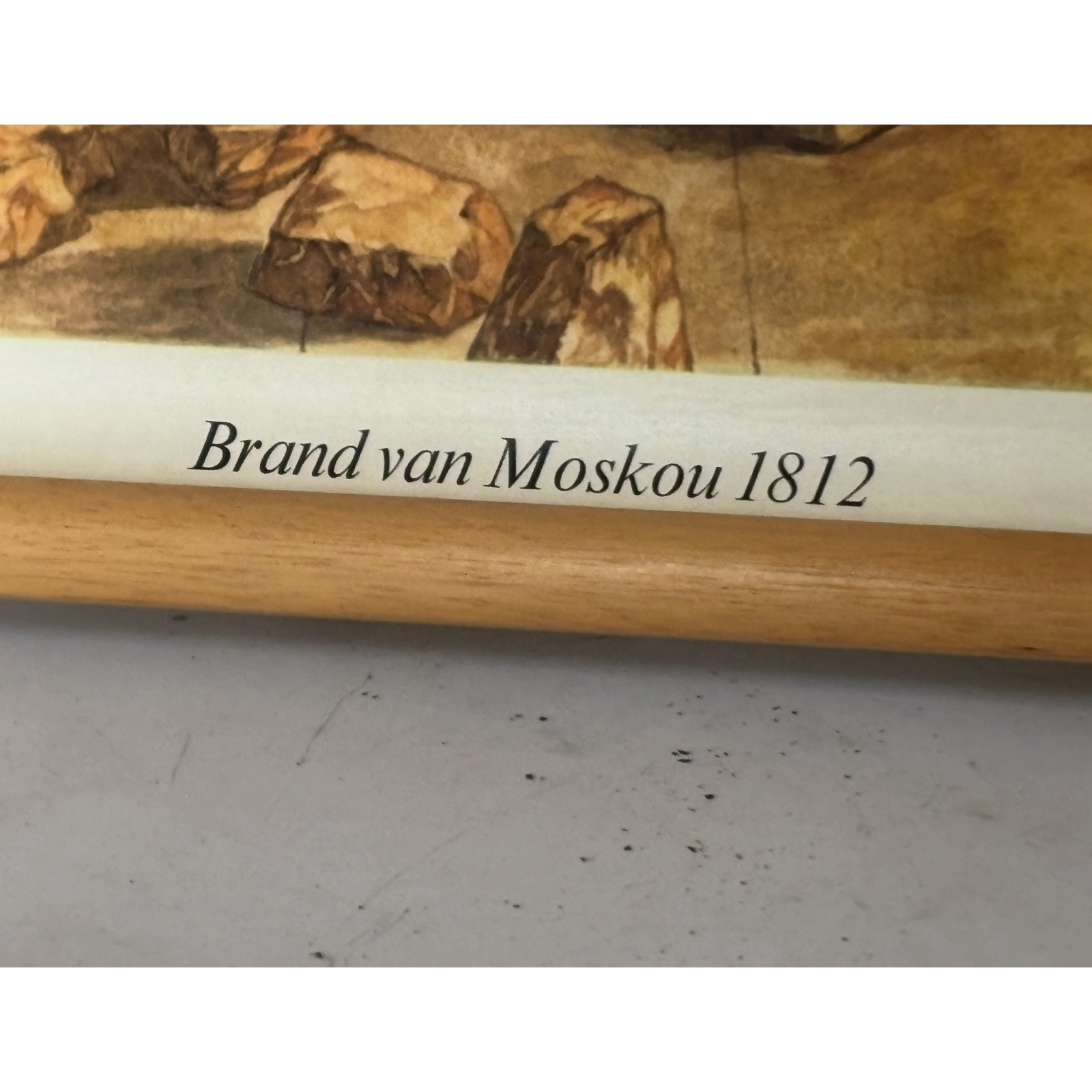 Antique School Chart "Fire of Moscow 1812" | J.H. Isings | Historical Decor |