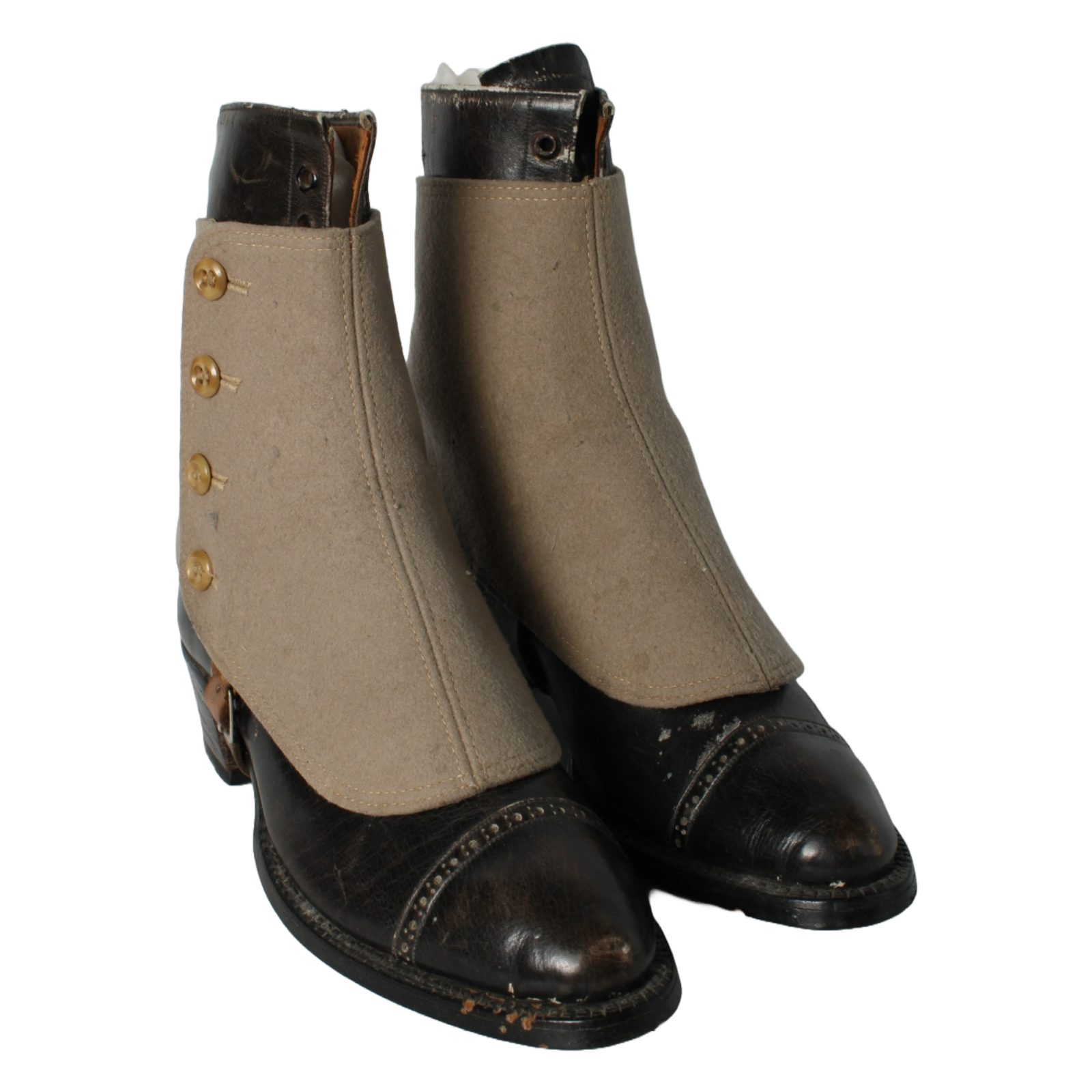 Antique Edwardian Ladies' Shoes | Original Fabric Spats | Size 2½