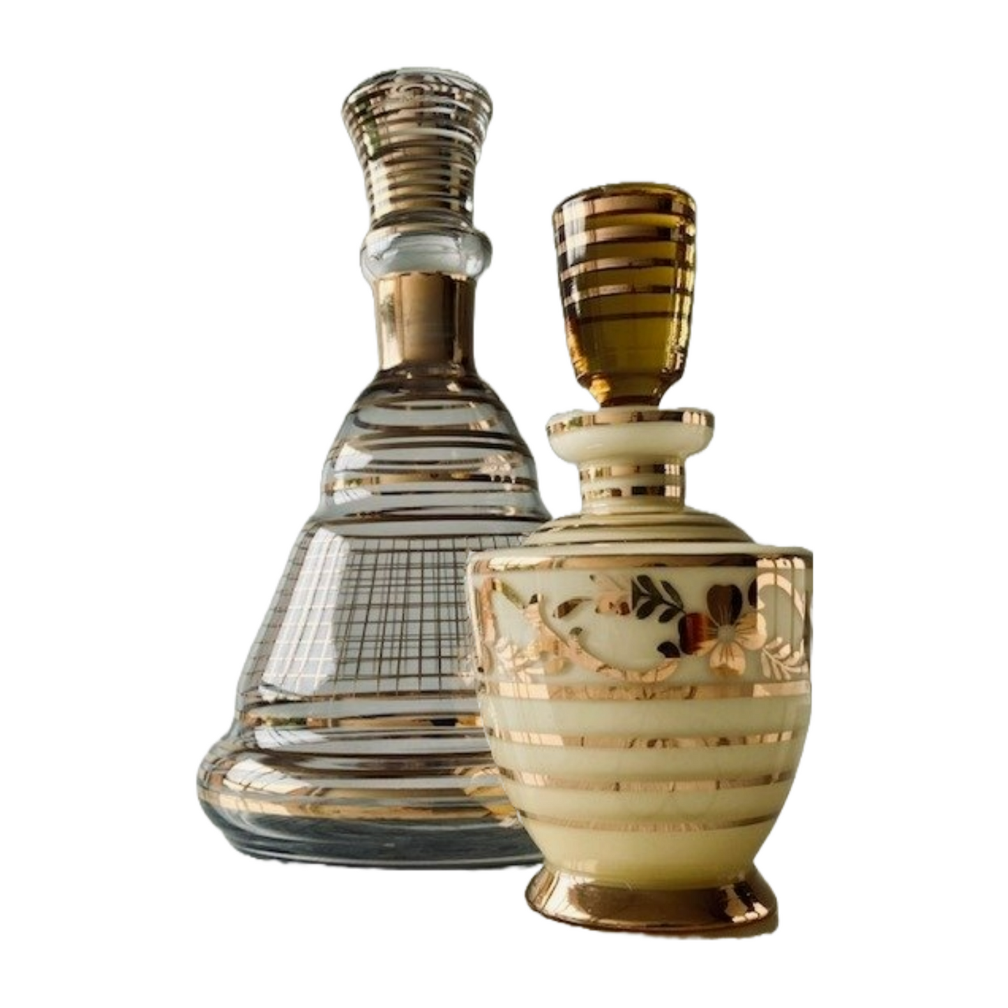Set of Belgian Verreries de Laeken Glassware - Carafe, Six Water Glasses, and Op