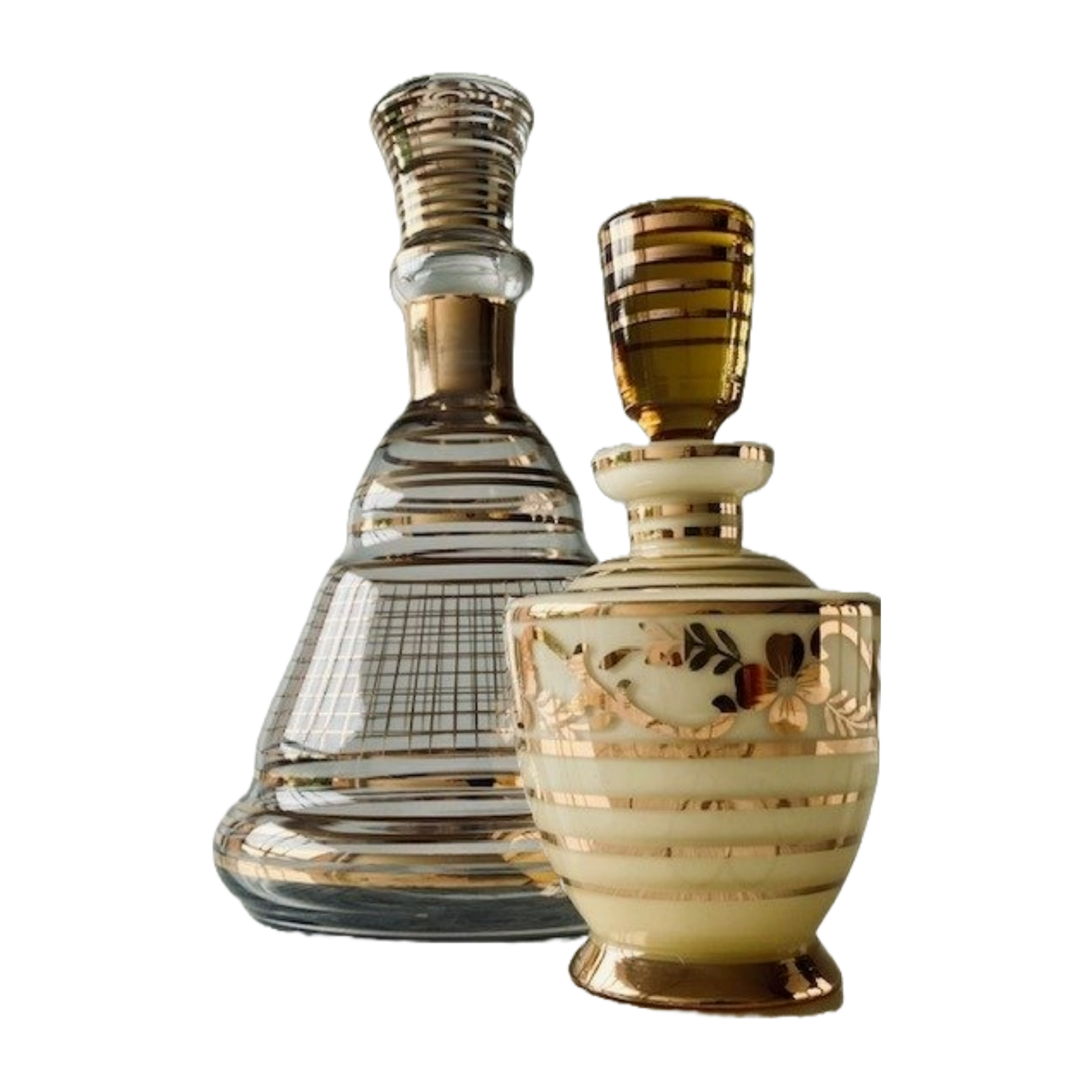 Set of Belgian Verreries de Laeken Glassware - Carafe, Six Water Glasses, and Op