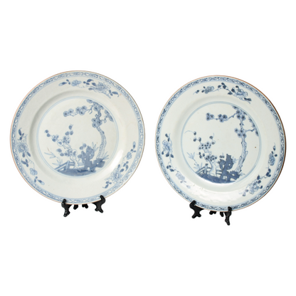 Pair of 18th Century Chinese Export Porcelain Plates with ‘Cheng Lung’ Mark