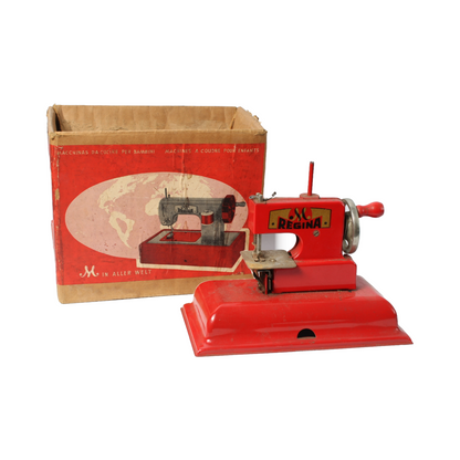 Vintage Regina Child's Sewing Machine with Original Box - Rare Collectible Item