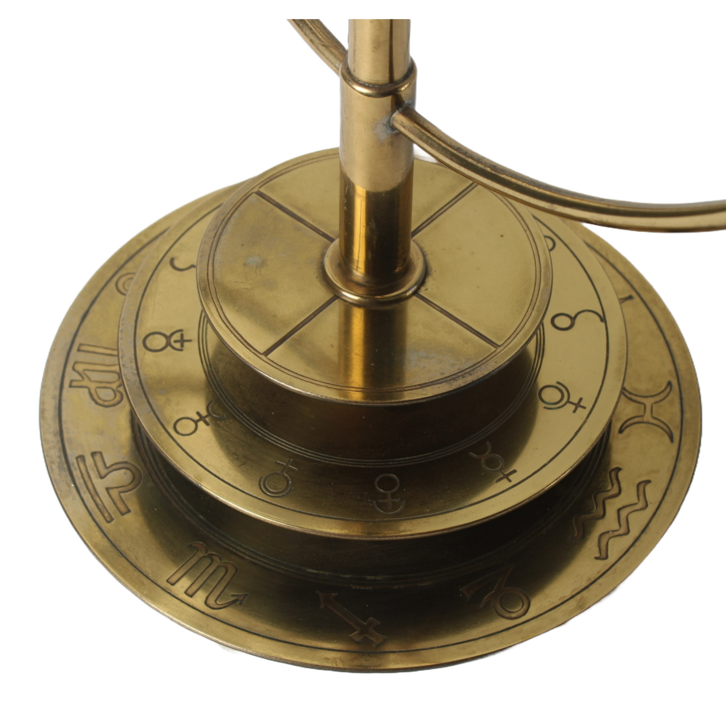 Astrological Menorah, Brass, 20th Century, Decorative and Symbolic