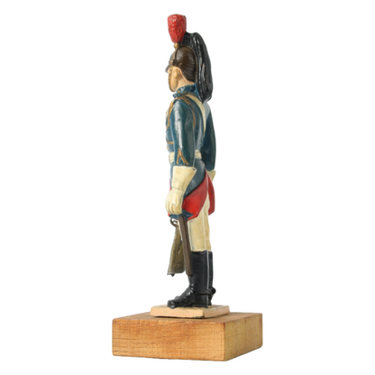 Vintage French Garde Républicaine Soldier Figurine on Wooden Base, 1966,