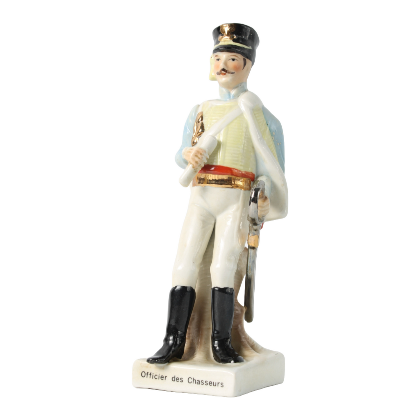 Hand-Painted Porcelain Figurine of Napoleonic Officer, 1920-1940