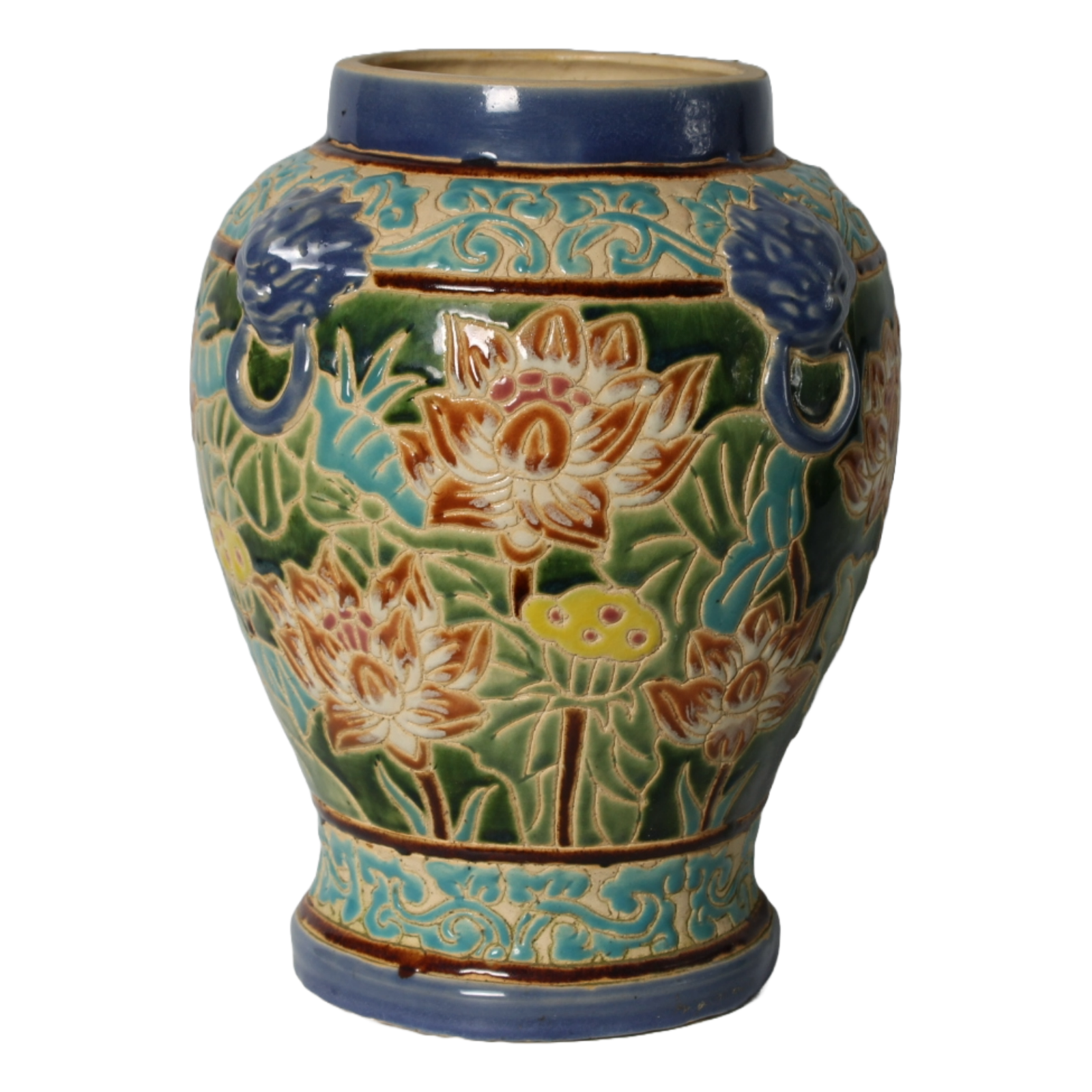 Unique Hand-Painted Ceramic XXL Elephant Plant Stand + Vase