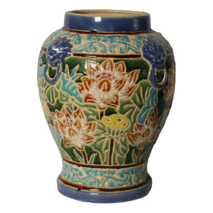 Unique Hand-Painted Ceramic XXL Elephant Plant Stand + Vase