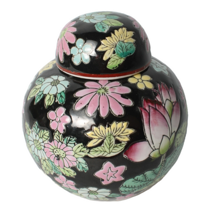 Set of Antique Chinese Famille Rose Ginger Jars | Porcelain Lidded Jars