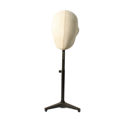 Vintage 1920s French Fencing Mask and Mannequin Head on Adjustable Stand