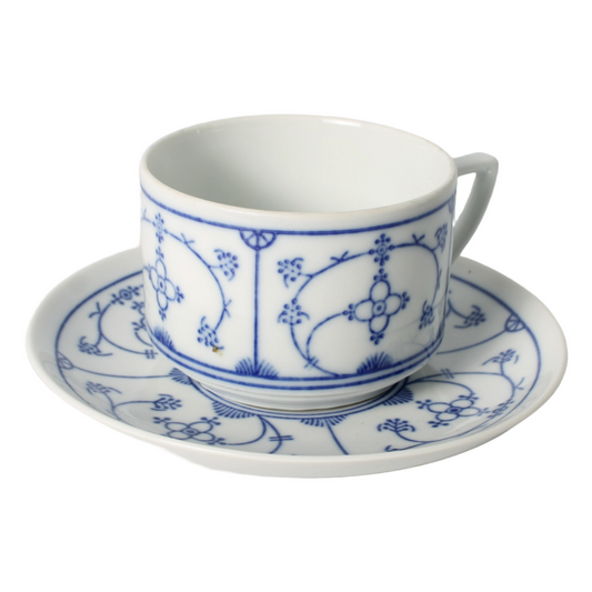 Vintage Jäger Eisenberg Blau Saks coffee set, 9 cups and 10 saucers, hand-painte
