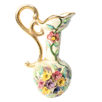 Hand-Painted Belgian Decorative Pitcher – Hubert Bequet Ceramic Art