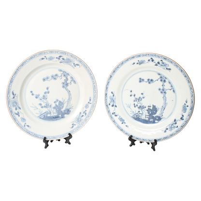 Pair of 18th Century Chinese Export Porcelain Plates with ‘Cheng Lung’ Mark