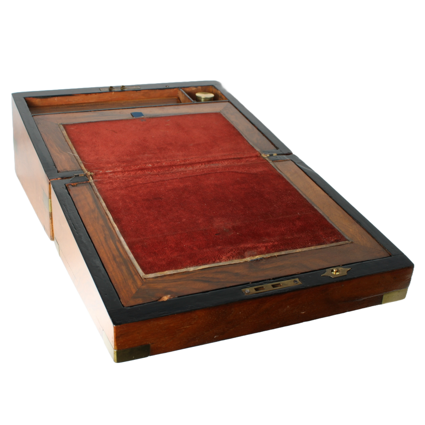 Antique Wooden Writing Box | Brass Details and Inscription | 1899 | Mahogany