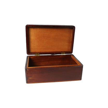 Antique Handcrafted Wooden Box - Unique Vintage Storage Chest - 29x18x11 cm