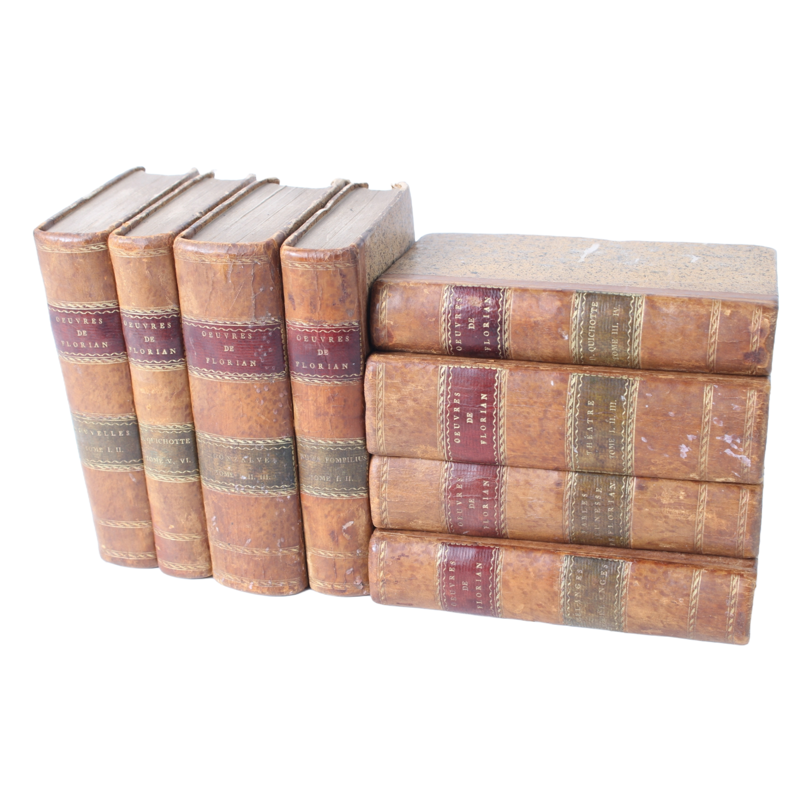 Complete Set of 8 Antique Books by Jean-Pierre Claris de Florian (1810-1816)