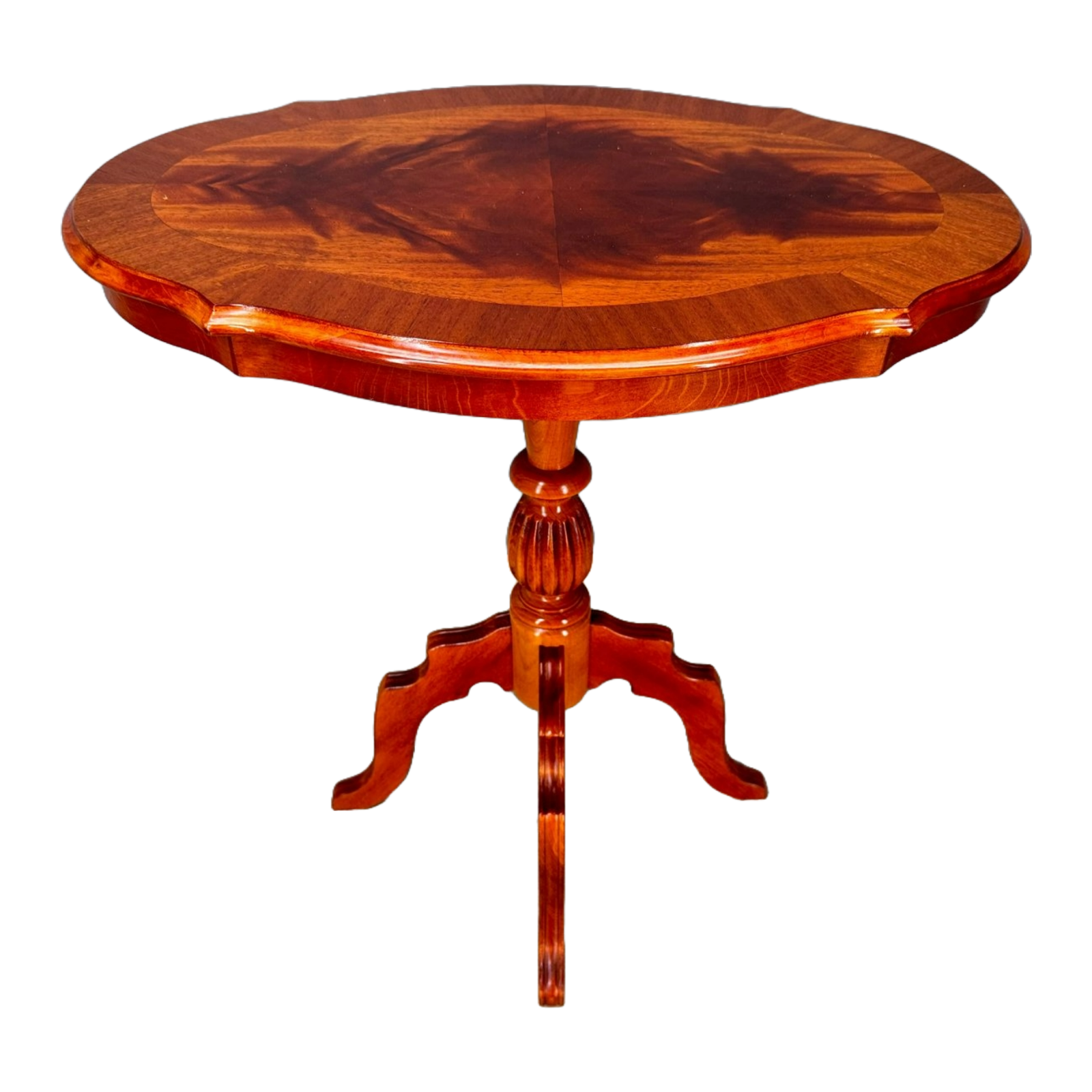 Vintage French Wine or Side Table, Handcrafted, 1950s, Elegant Wood Grain Patter