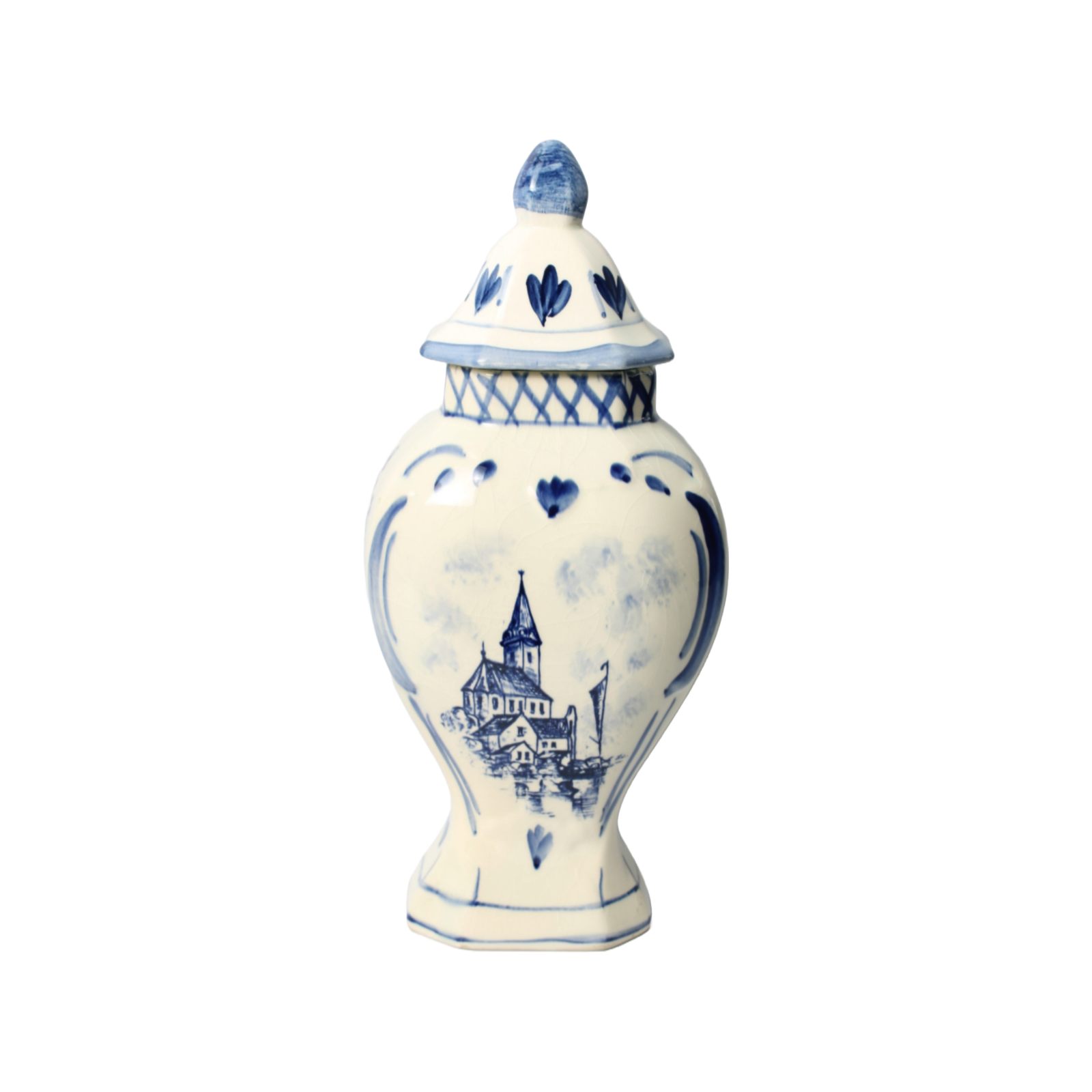 Authentic Delft Blue Lidded Vase - Hand-Painted - 20th Century Masterpiece