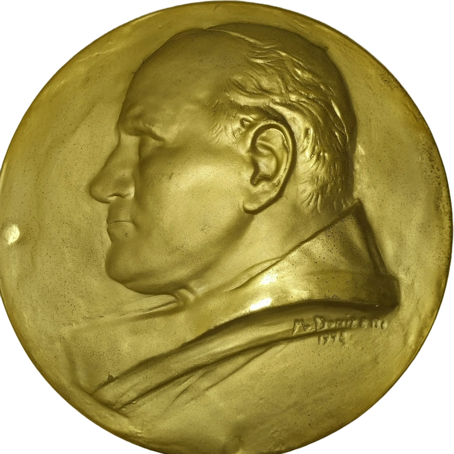 Golden Relief of Pope John Paul II | Mario Donizetti | 1998 | Religious Art