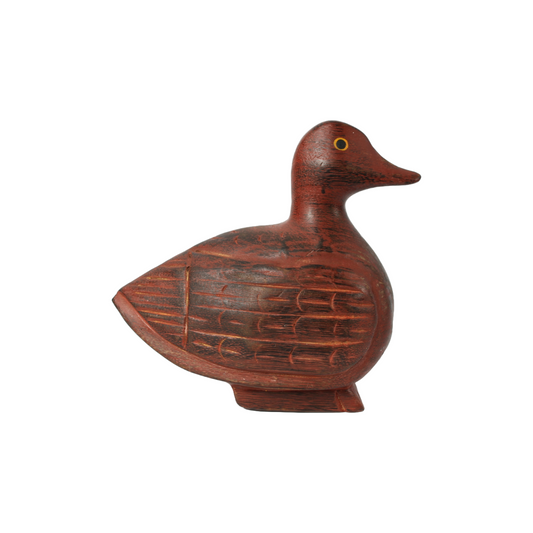 Handmade Wooden Chinese Mandarin Duck Sculpture - Symbol of Luck & Loyalty