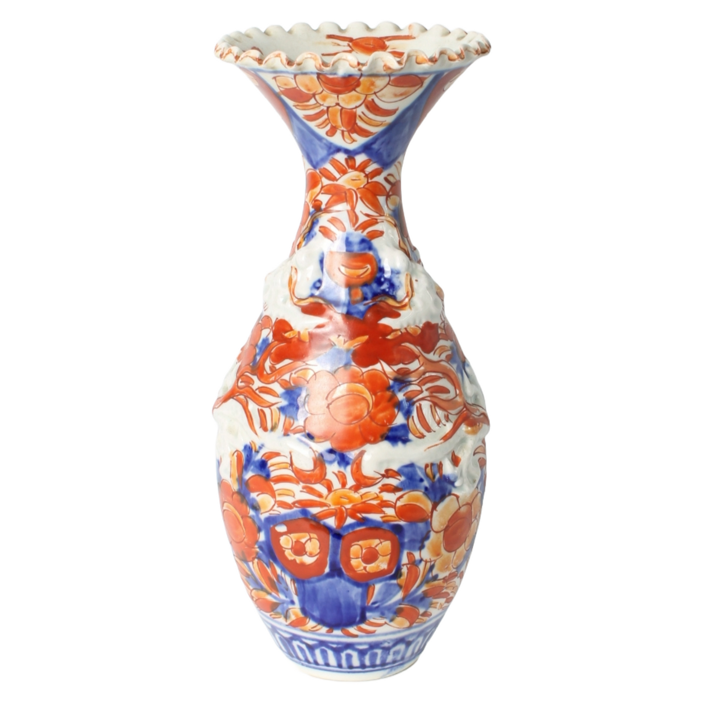 Antique Japanese Imari Vase | 19th-Century Arita Porcelain with Relief