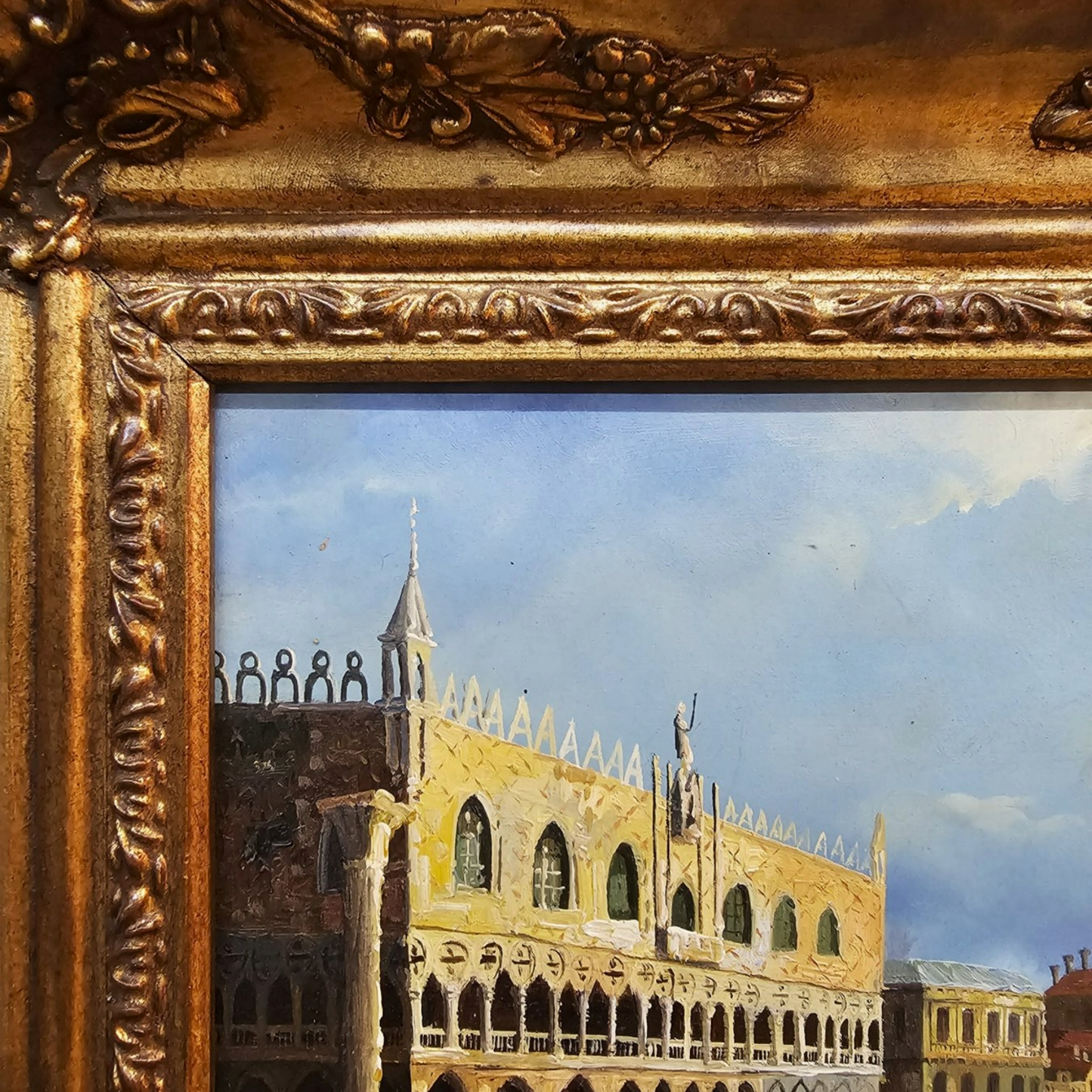 Original 20th-Century Oil Painting “View of Venice” by A. Ponti