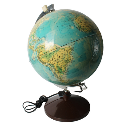 Vintage Illuminated Globe - Educational Globe with Italian Cartography, ca. 1970