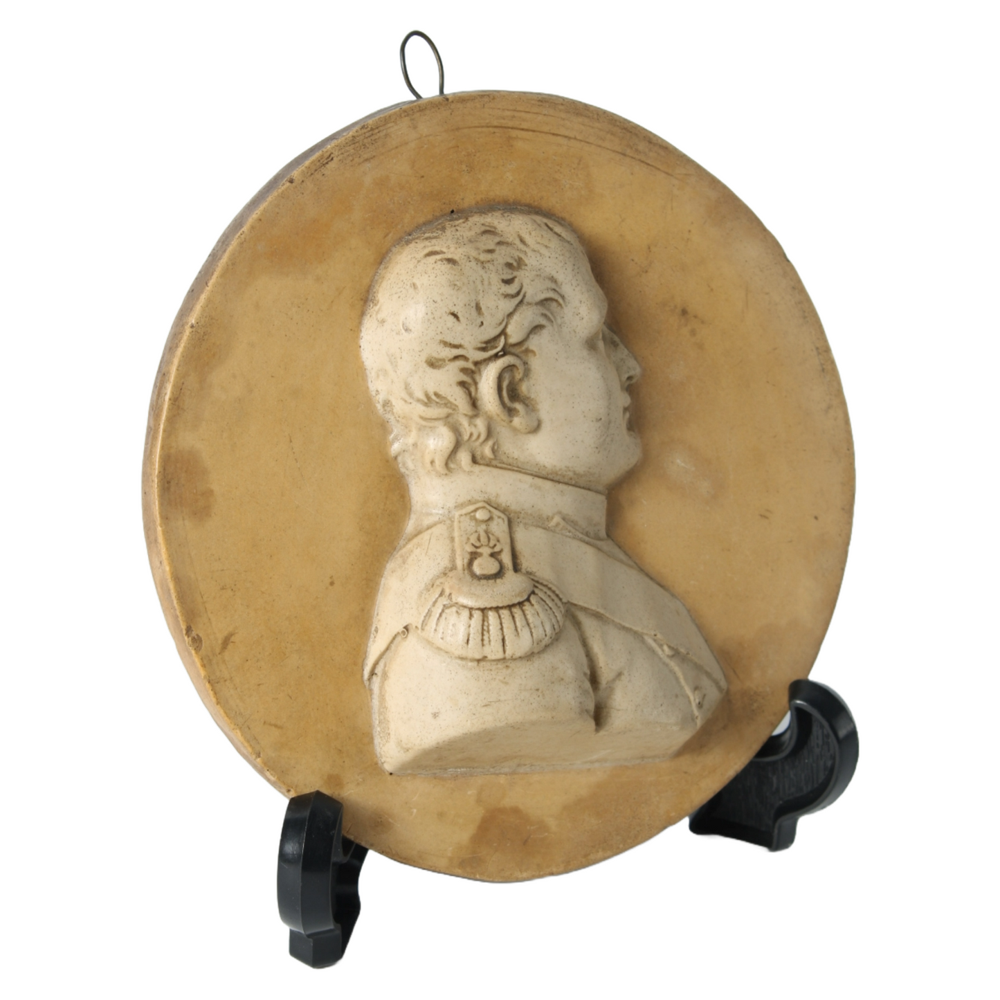 Antique Pipe Clay Medallion of Napoleon Bonaparte, 19th Century French Relief