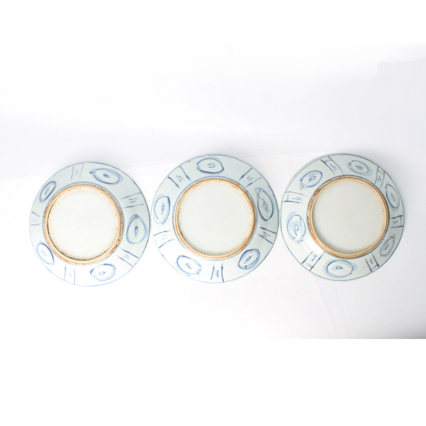 Set of Three Chinese Wanli-Style Blue and White Kraak Porcelain Dishes – 18th C