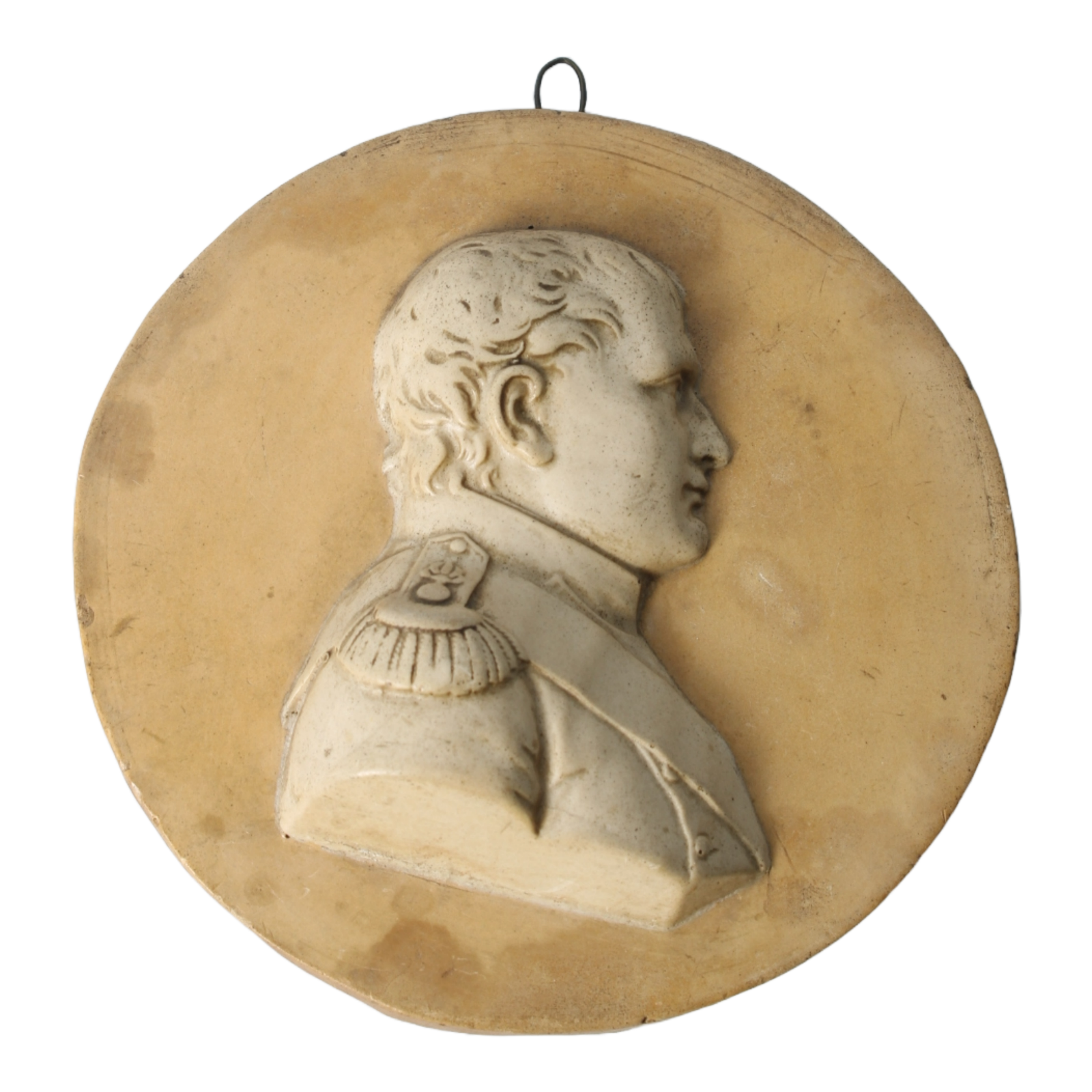 Antique Pipe Clay Medallion of Napoleon Bonaparte, 19th Century French Relief