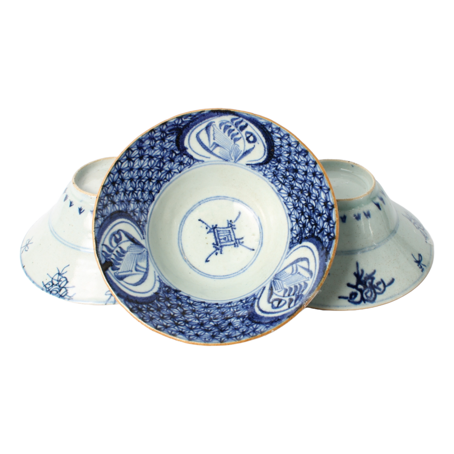Rare Antique Chinese Klapmuts Bowls | Qing Dynasty Blue and White Porcelain