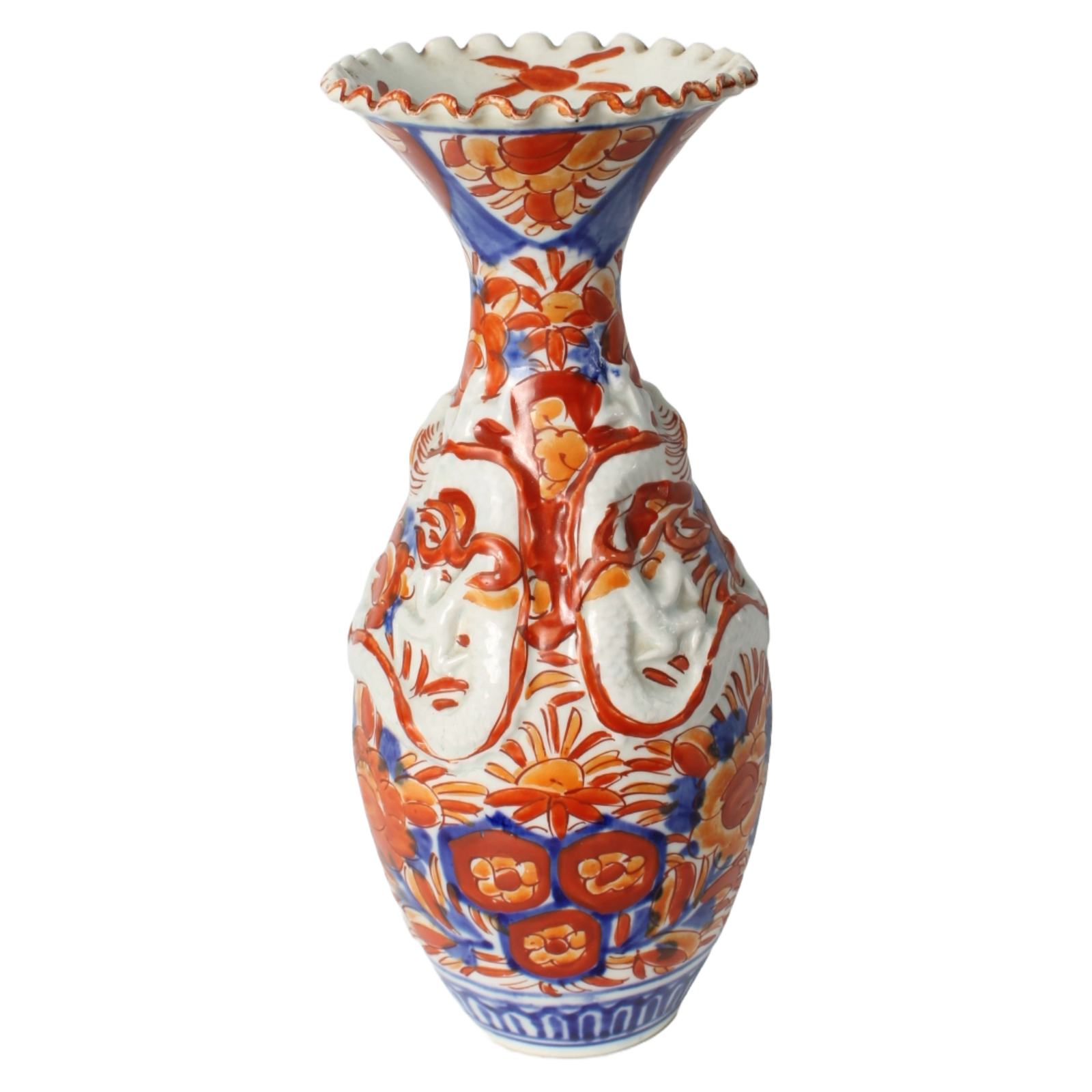 Antique Japanese Imari Vase | 19th-Century Arita Porcelain with Relief