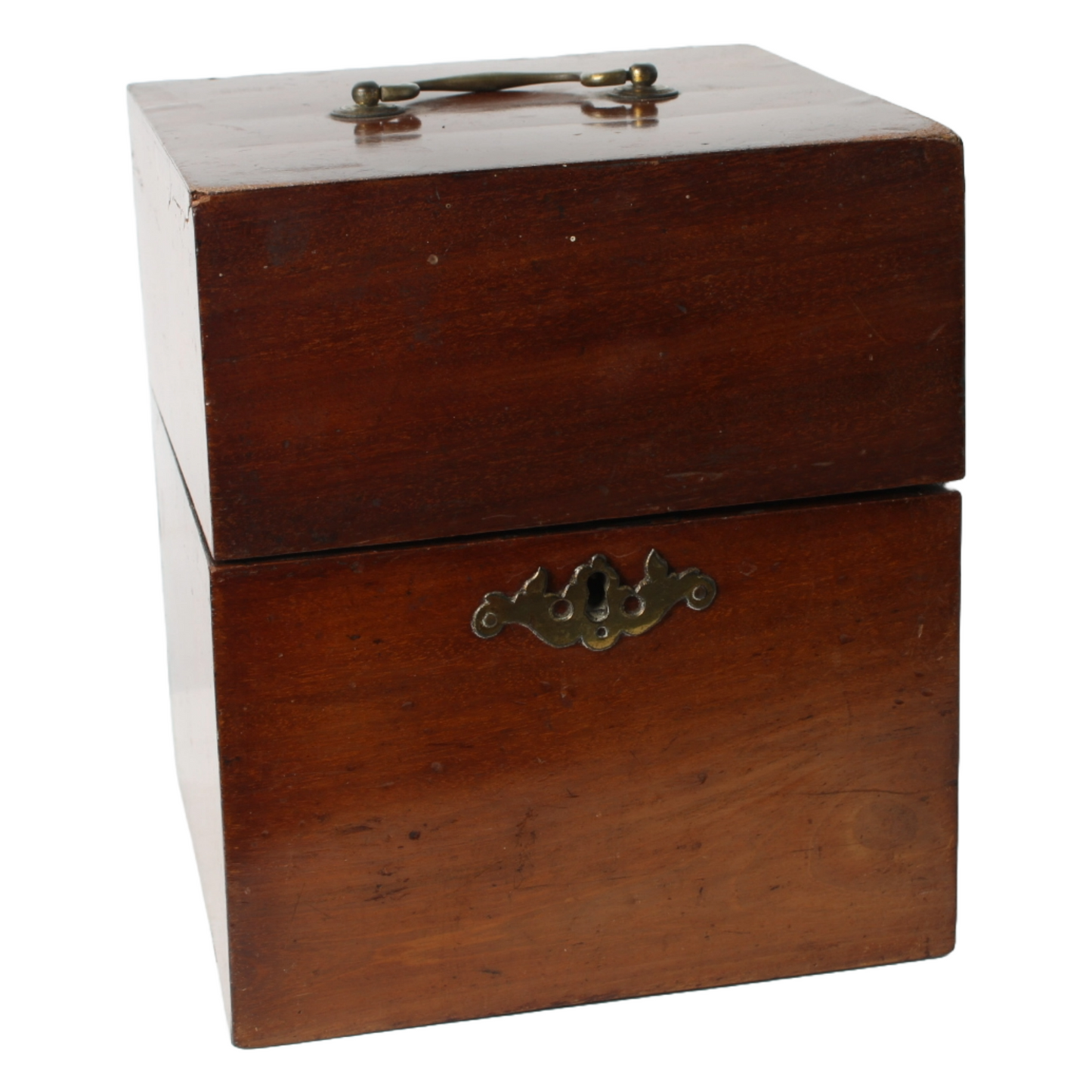Antique Wooden Tantalus Liquor Box with Four Hand-Blown Decanters – ca. 1850