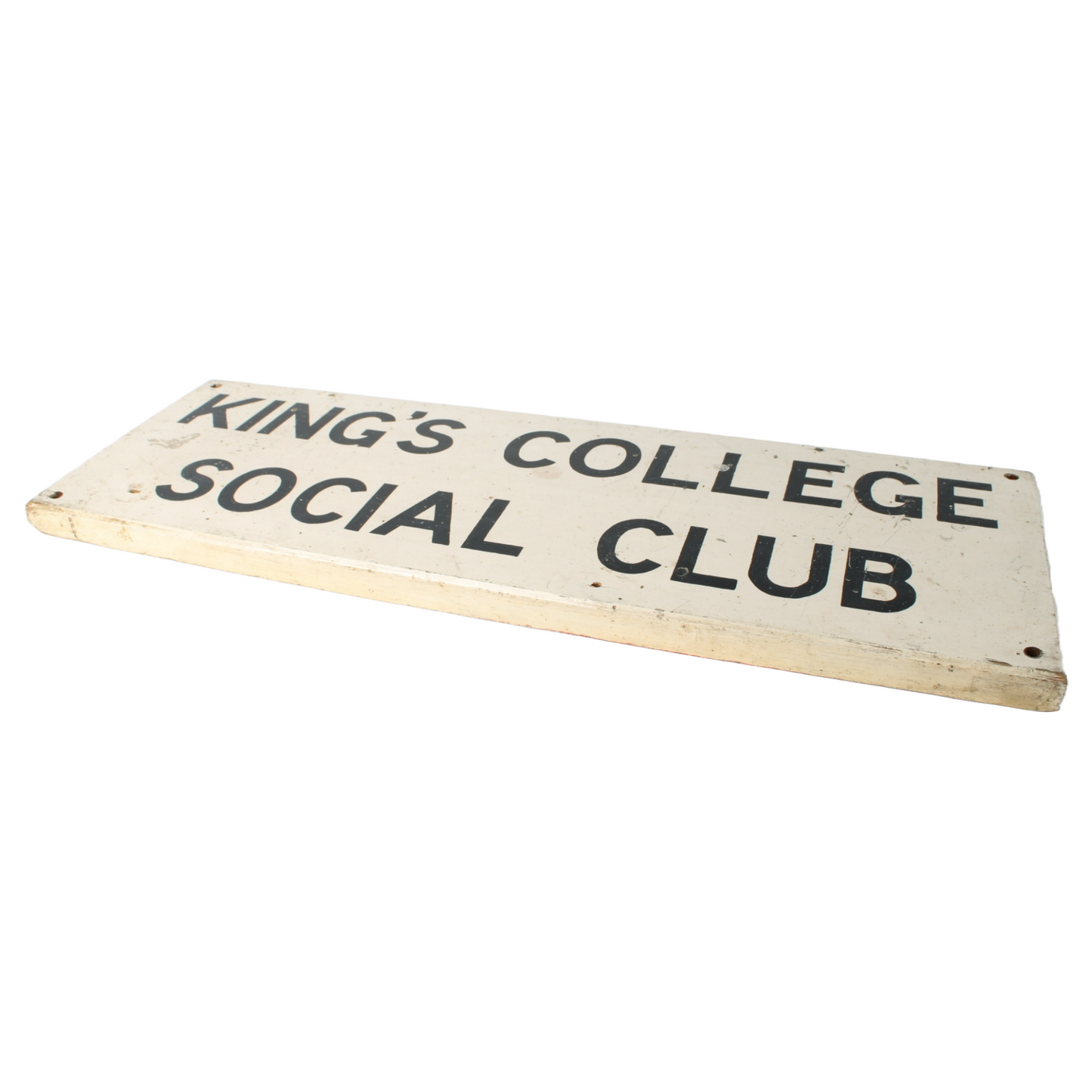 Vintage Wooden Sign King’s College Social Club | Original British School Sign