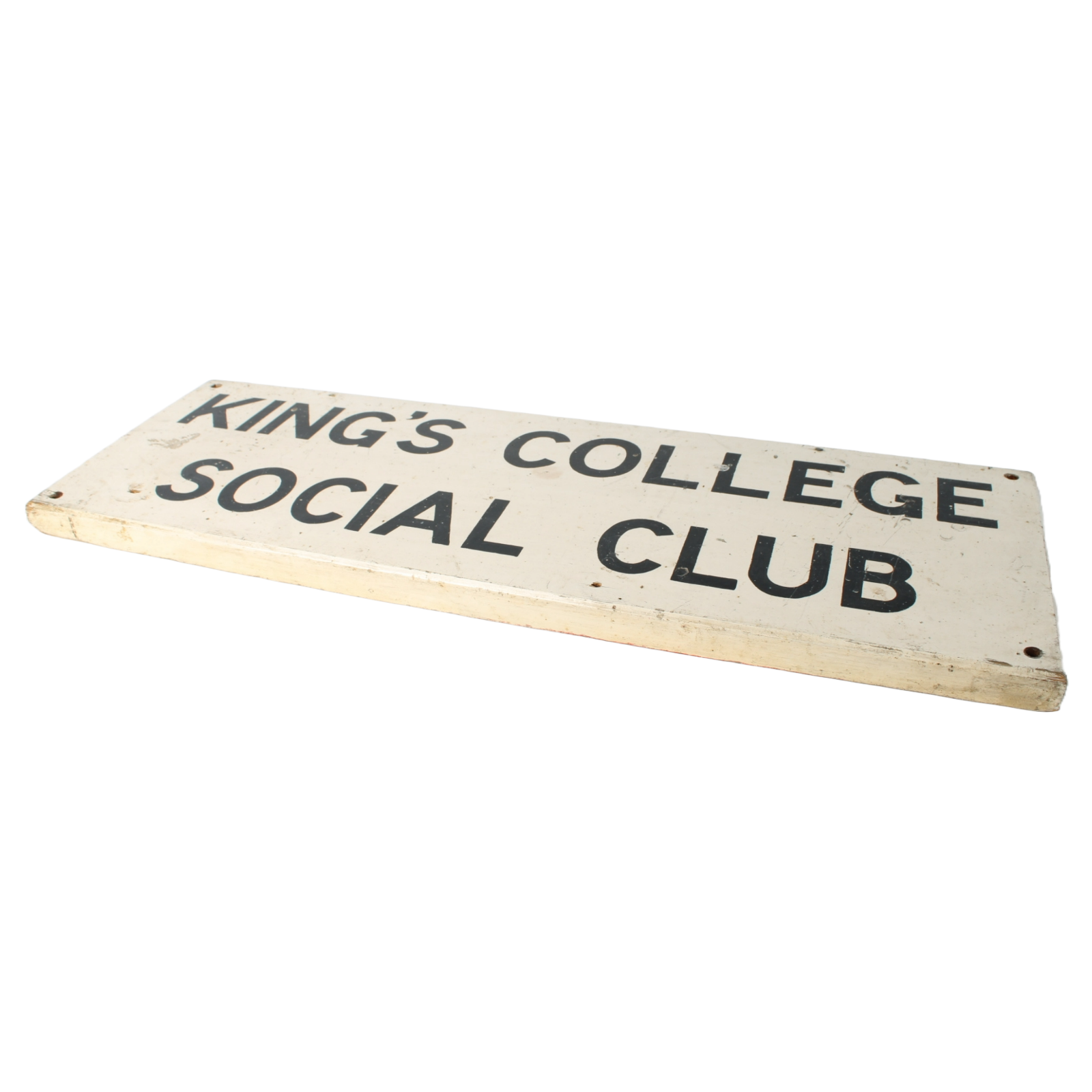 Vintage Wooden Sign King’s College Social Club | Original British School Sign
